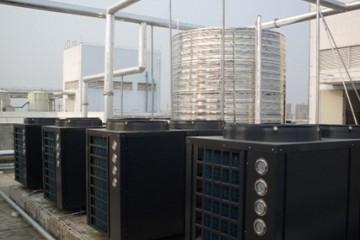 100吨热水空气能工程 100人用宿舍空气能热水工程