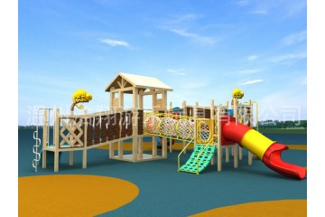 幼儿园塑木质大型滑梯户外游乐设备
