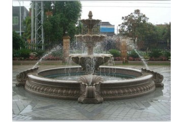 西安雕塑厂承接喷泉水景雕塑 跌水喷泉 动物吐水喷泉 广场喷泉