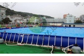 户外大型支架水池移动游泳池水滑梯游乐设施可定制