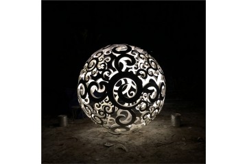 广场发光镂空球雕塑，不锈钢镂空球雕塑加工定做